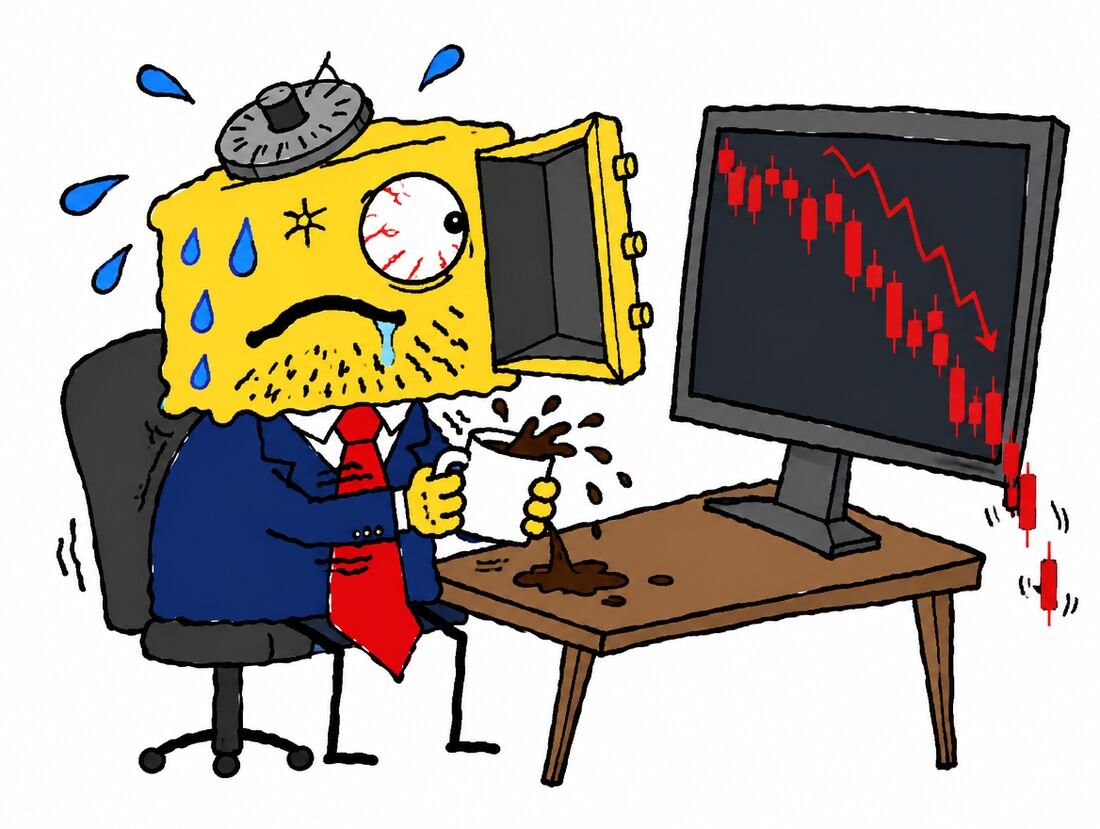 Sefu spilling coffee at a crashing chart