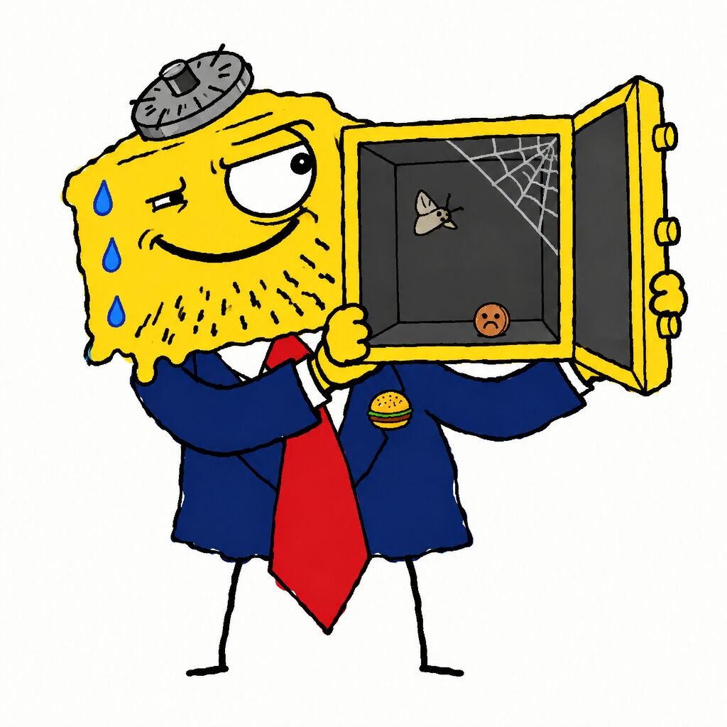 Sefu proudly showing an empty safe